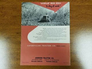 Vintage Caterpillar Tractor Company Orchard Vineyard dealer sales brochure 2