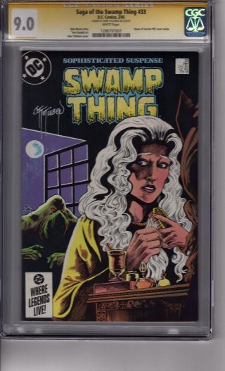 (b3) Saga Of Swamp Thing 33 Cgc 9.  0 Ss John Totleben Signature Series