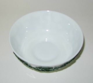 Vintage Peking Glass White and Green Bowl 7 