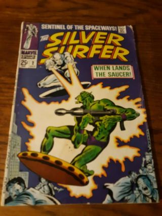 Silver Surfer 2 1968 Vg,  1st App The Badoon 68 - Page Giant The Watcher Marvel