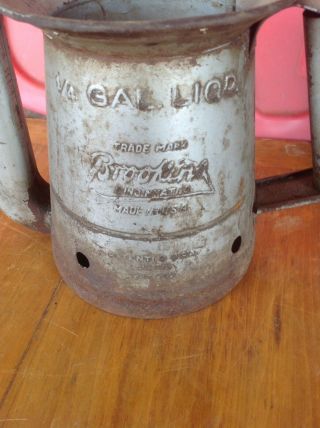 Embossed Antique Vintage 1/4 Gallon Oil Can Brooking Gas Oil Advertising Decor 2