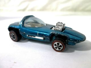 Hot Wheels Redline Silhouette Metallic Aqua Blue 1967 Mattel Diecast