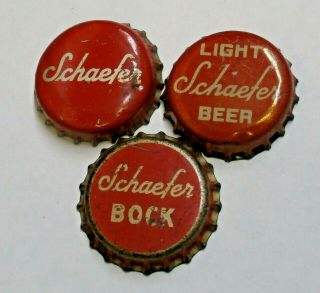 3 - Diff Schaefer Brewing Co.  - Cork Beer Bottle Caps - Brooklyn,  York