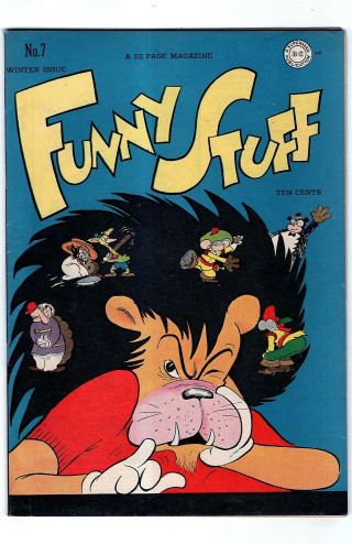 Funny Stuff 7 1945 Dc Comics Lion Cover Sheldon Mayer - Nm - Rare
