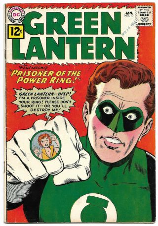 Green Lantern 10 Fine,  6.  5 Origin Of Gl Oath And 1st 12cent Cover