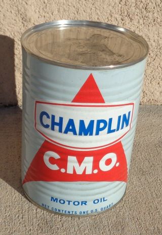 Vintage.  Near.  Champlin.  Full.  All Metal Oil Can.  Enid,  Oklahoma Colorful