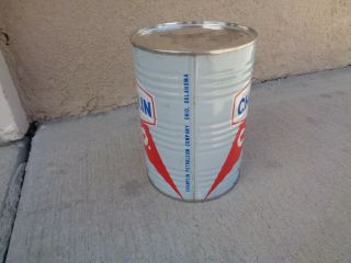 Vintage.  Near.  CHAMPLIN.  Full.  All Metal Oil Can.  ENID,  OKLAHOMA COLORFUL 3