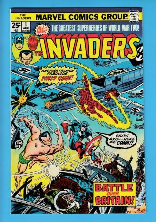 The Invaders 1 Vfn - (7.  5) Captain America - Glossy Higher Grade - Cents - 1975