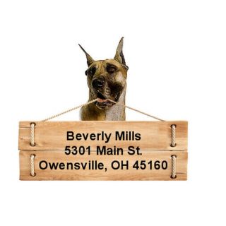 Great Dane Return Address Labels Die Cut To Shape Of Dog And Sign