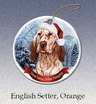 Define Naughty Ornament - Orange Belton English Setter