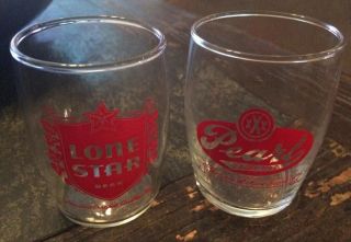 Vintage Lone Star Pearl Beer (san Antonio Tx) Glasses