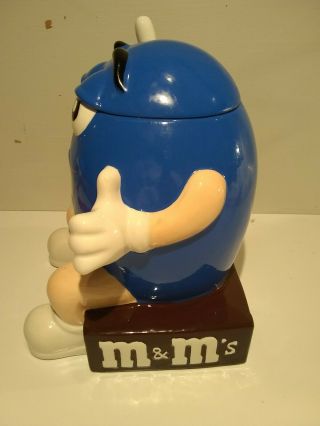 M&M Collectible Blue Ceramic Candy Cookie Jar Kitchen Candy Decoration 4