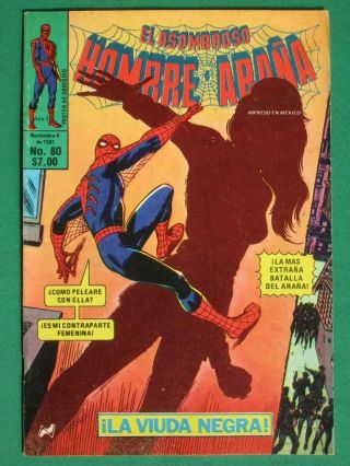Spider - Man 86 Origin Black Widow Spanish Mexican Comic Novedades