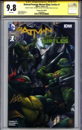 Batman Teenage Mutant Ninja Turtles 1 Cgc 9.  8 Ss James Tynion & Artgerm Variant
