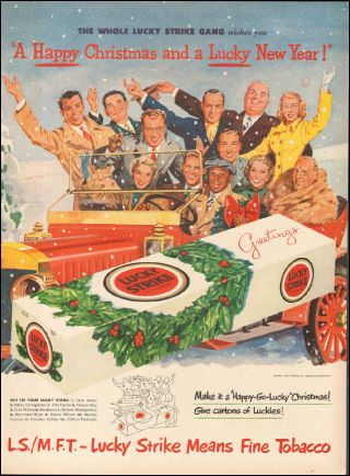 1950 Vintage Ad For Lucky Strike Cigarettes Tobacco Christmas 083017