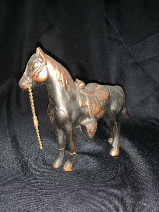 Vintage Pot Metal Copper Color Carnival Prize Horse,  Small