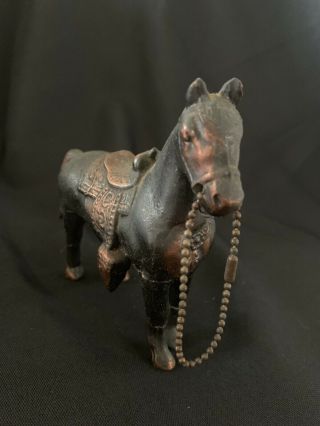 Vintage Pot Metal Copper Color Carnival Prize Horse,  Small 2