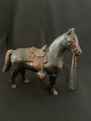 Vintage Pot Metal Copper Color Carnival Prize Horse,  Small 3