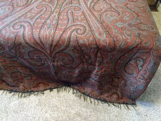 Antique 19th c Lovely Victorian Kashmir Paisley Shawl Hand Woven 124 