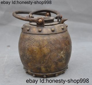 7 " Antique Rare Old China Chinese Bronze 5 Insect Statue Teapot Tea Set Tea Pot