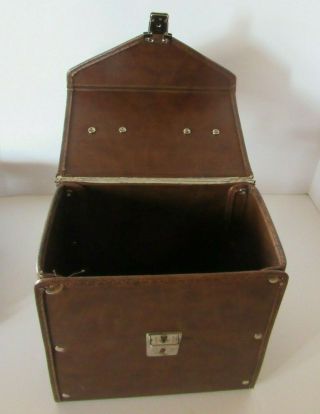 VINTAGE 45 RPM RECORD CARRY CASE BROWN VINYL,  50 RECORDS (60 ' s 70 ' s 80 ' s Music) 3