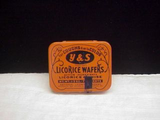 Vintage Y & S Licorice Wafers Tin National Licorice Company