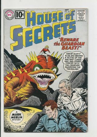 Vintage Dc Comic Book Silver Age Sept 1961 House Of Secrets 48 Mark Merlin Vf,  ?