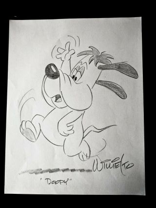 Willie Ito Signed Droopy Hand Drawn Convention Art 8 " X11 " Tex Avery