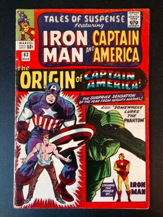Tales Of Suspense 63 (1964,  Marvel) 1st Sa Origin Of Captain America Key Invest