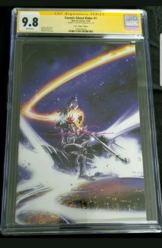Marvel Cosmic Ghost Rider 1 Signed By Clayton Crain Cover Artist Cgc Ss 9.  8