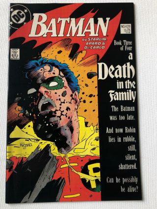 Batman 428 A Death In The Family " Part 3 Death Of Robin Jason Todd Key