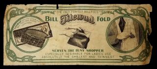 Vintage " Titewad Bill Fold " Old Dollar Bill Size Advertising Piece 7.  5 " X 3 "