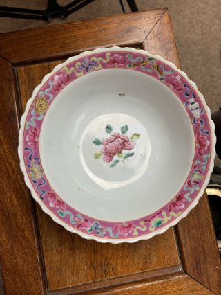 Chinese Famille Rose Porcelain Nyonya Straits Phoenix Plate and bowl 19th C 3