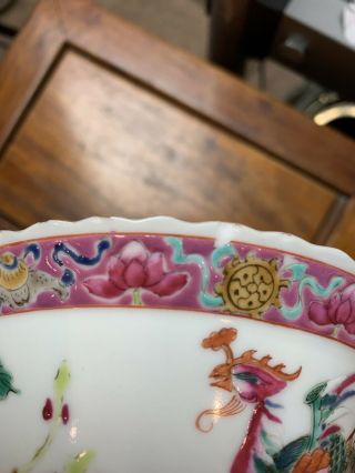Chinese Famille Rose Porcelain Nyonya Straits Phoenix Plate and bowl 19th C 7