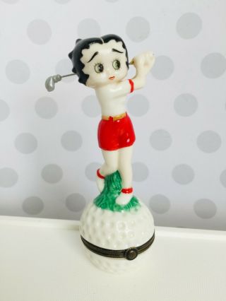 Betty Boop Golfer Golf Ball Trinket Box