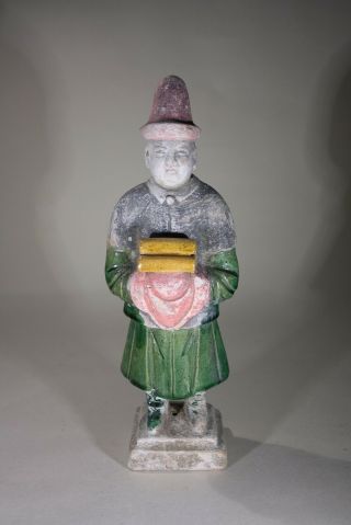 Antique Chinese Ming Dynasty Earthenware Male Offering Figurine