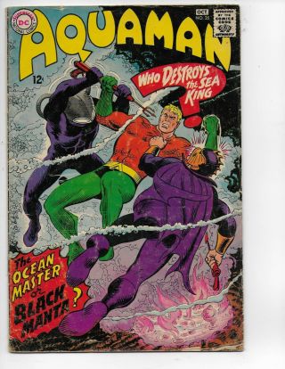Aquaman 35 (oct 1967) Dc Comic 1st Appearance Black Manta Key Issue Low Grade