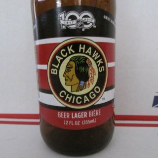 Molson Beer Bottle Chicago Blackhawks 100th Anniversary NHL 6 NY EMPTY 2