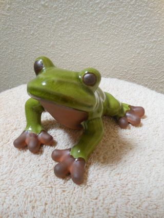 Rainforest Tree Frog Glazed Clay Figurine 2