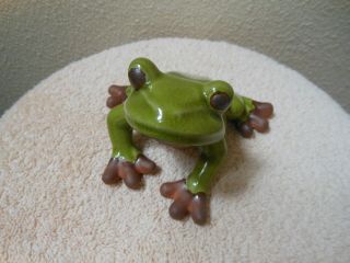 Rainforest Tree Frog Glazed Clay Figurine 3