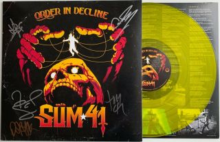 Sum 41 Order In Decline Hand Signed Autographed Limited Yellow Vinyl Lp