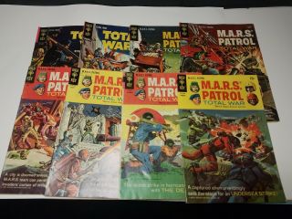1965 Gold Key Run Of M.  A.  R.  S.  Patrol 1 - 8 Total War Vintage Silver Age