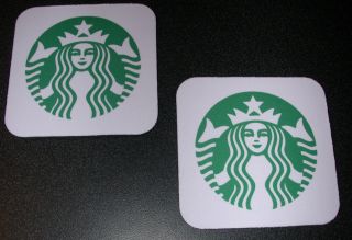 Set Of 2 Starbucks Drink Coasters - Coffee & Tea 2 .