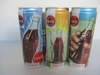 Coca Cola Israel : 3 X 330 Ml Empty Cans,  Limited Edition,  2017.