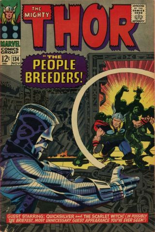 Marvel Comic Book Thor Vol.  1 No.  134 November 1966 Issue Fine
