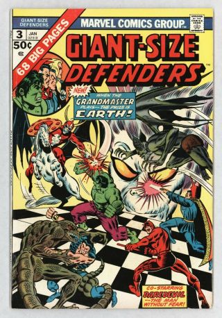 Giant Size Defenders 3 1st Korvac 1975 Vg/fn Intact - Captain Marvel 2 Villain