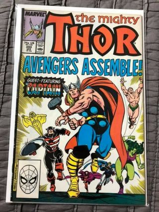 Mighty Thor 390 Marvel 1988 Cap Wields Mjolnir