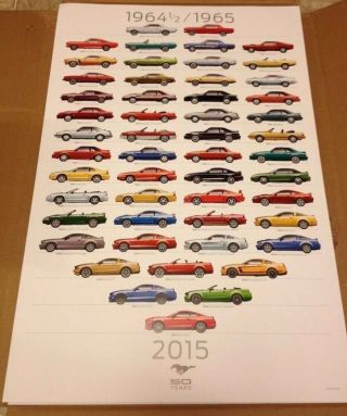 1965 2015 Ford Mustang 50th Anniversary Poster