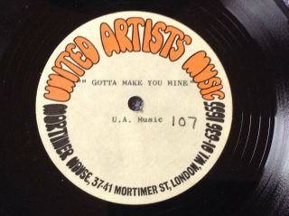 Velvet Crest - Unreleased 1969 Uk Acetate United Artists Music / Psych Garage