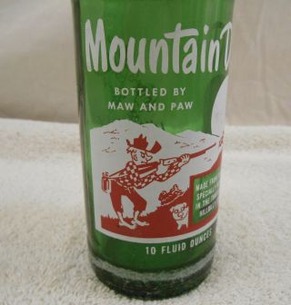 Vintage “rare” Mountain Dew “ Bottled By Maw And Paw ” 10 Oz.  Bottle